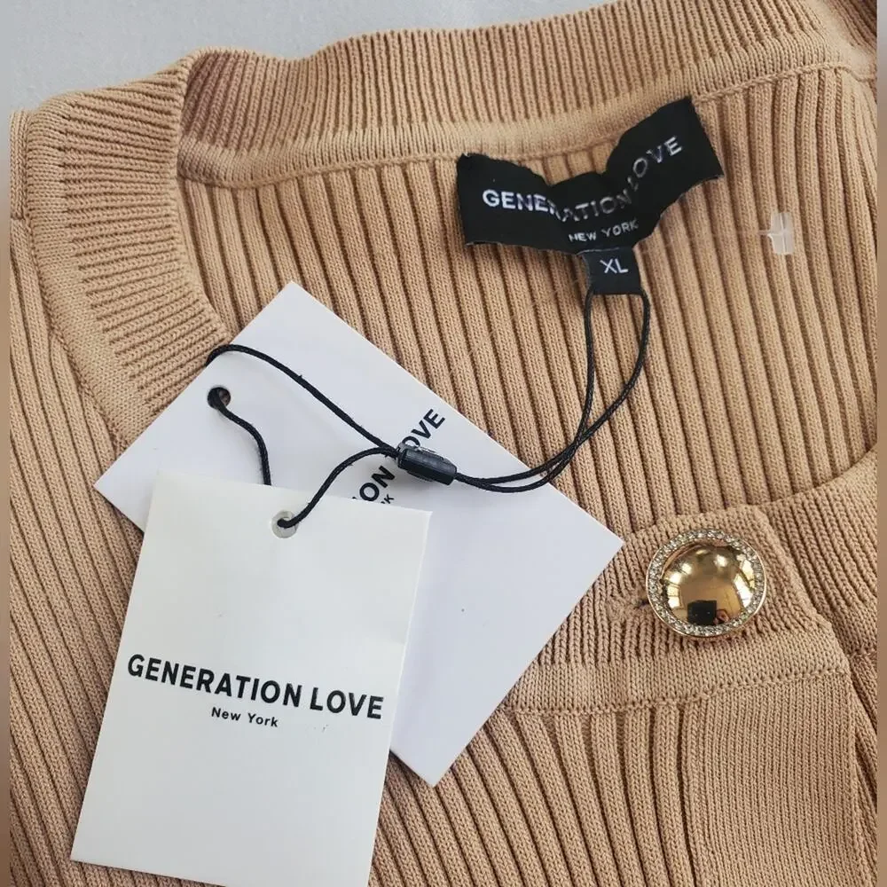 NWT$298 Generation Love Pennie Rib-Knit Cardigan Sweater Sz XL - Picture 8 of 16